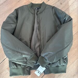 Zara Men's Khaki Bomber Jacket